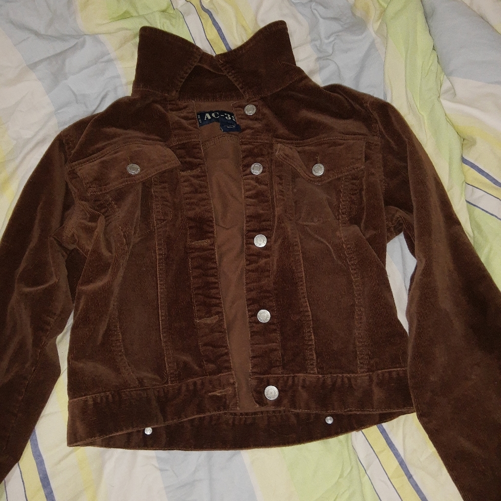 ac-3998 brown button up jacket